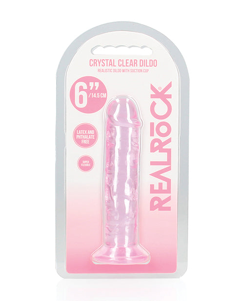 Shots RealRock Crystal Clear 6" Straight Dildo w/Suction Cup