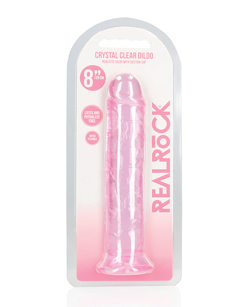 Shots RealRock Crystal Clear 8" Straight Dildo w/Suction Cup