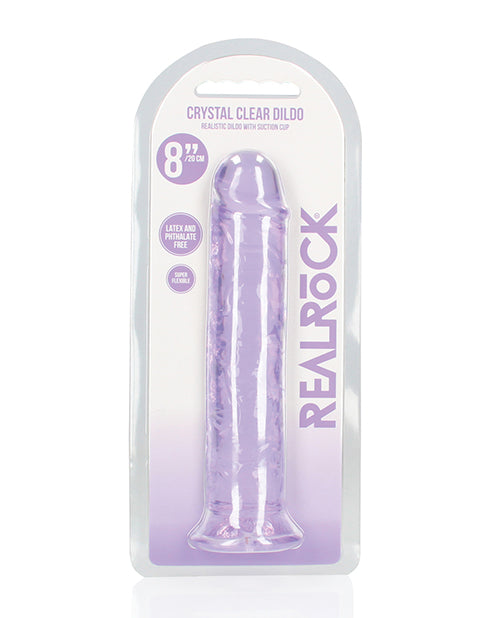 Shots RealRock Crystal Clear 8" Straight Dildo w/Suction Cup