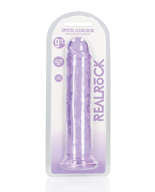 Shots RealRock Crystal Clear 9" Straight Dildo w/Suction Cup