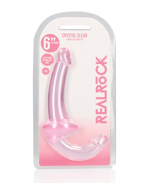 Shots RealRock Crystal Clear 6"  Strapless Strap-On