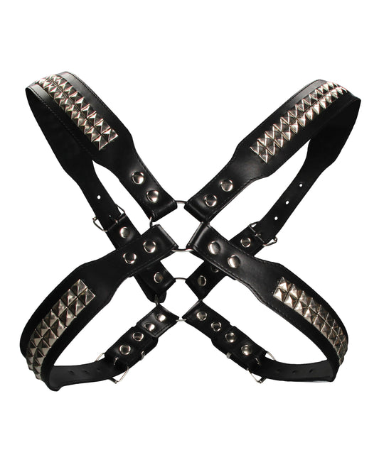 Shots Uomo Men&apos;s Pyramid Stud Body Harness - Black