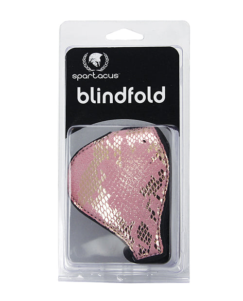 Spartacus Blindfold w/Leather - Pink Snakeskin Micro Fiber