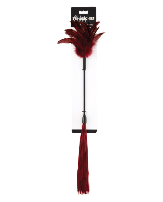 Sex &amp; Mischief Enchanted Feather Tickler - Burgundy