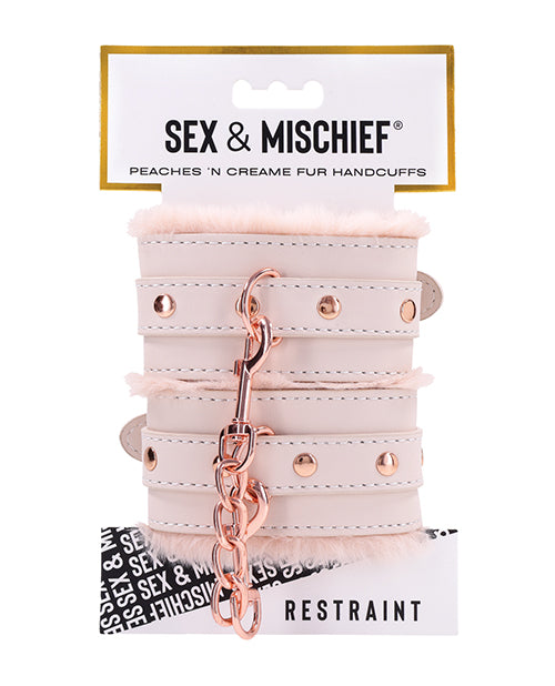 Sex &amp; Mischief Peaches &apos;n CreaMe Fur Handcuffs