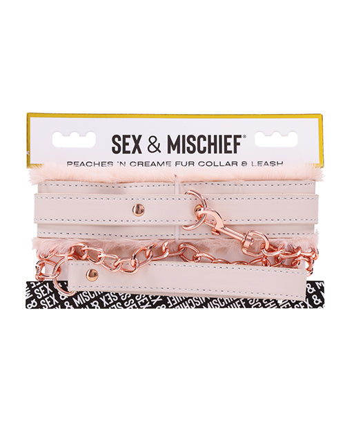 Sex &amp; Mischief Peaches &apos;n CreaMe Fur Collar &amp; Leash