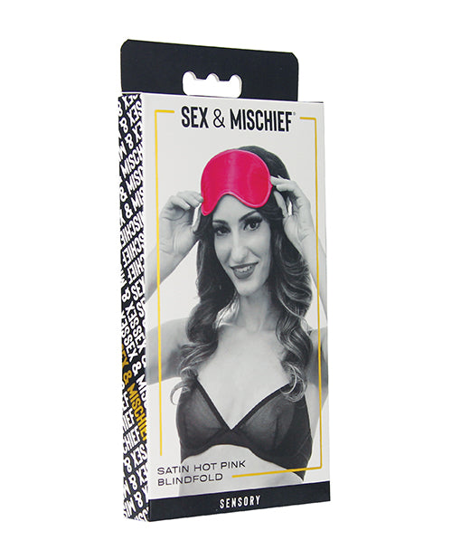 Sex &amp; Mischief Satin Blindfold - Hot Pink