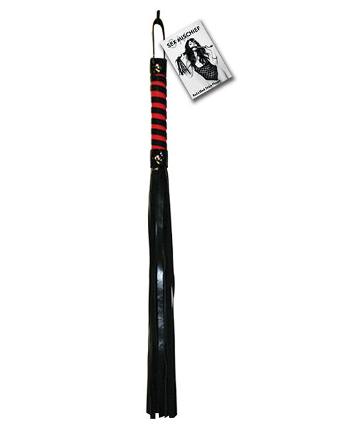 Sex &amp; Mischief Stripe Flogger - Black/Red