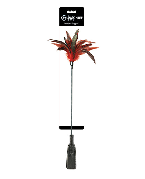 Sex &amp; Mischief Feather Slapper - Red/Black Feathers