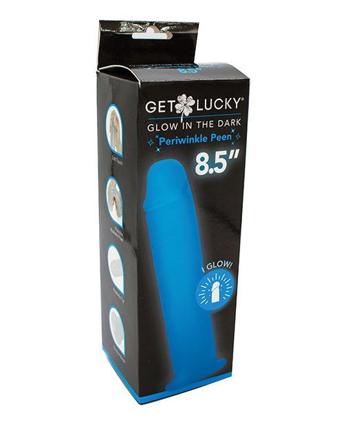 Get Lucky 8.5&quot; Glow in the Dark Periwinkle Peen Dildo