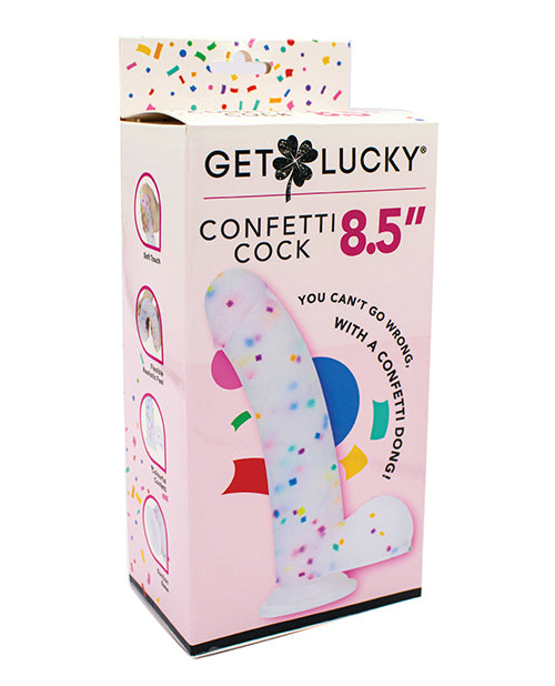 Get Lucky 8.5&quot; Real Skin Confetti Cock - Multi Color