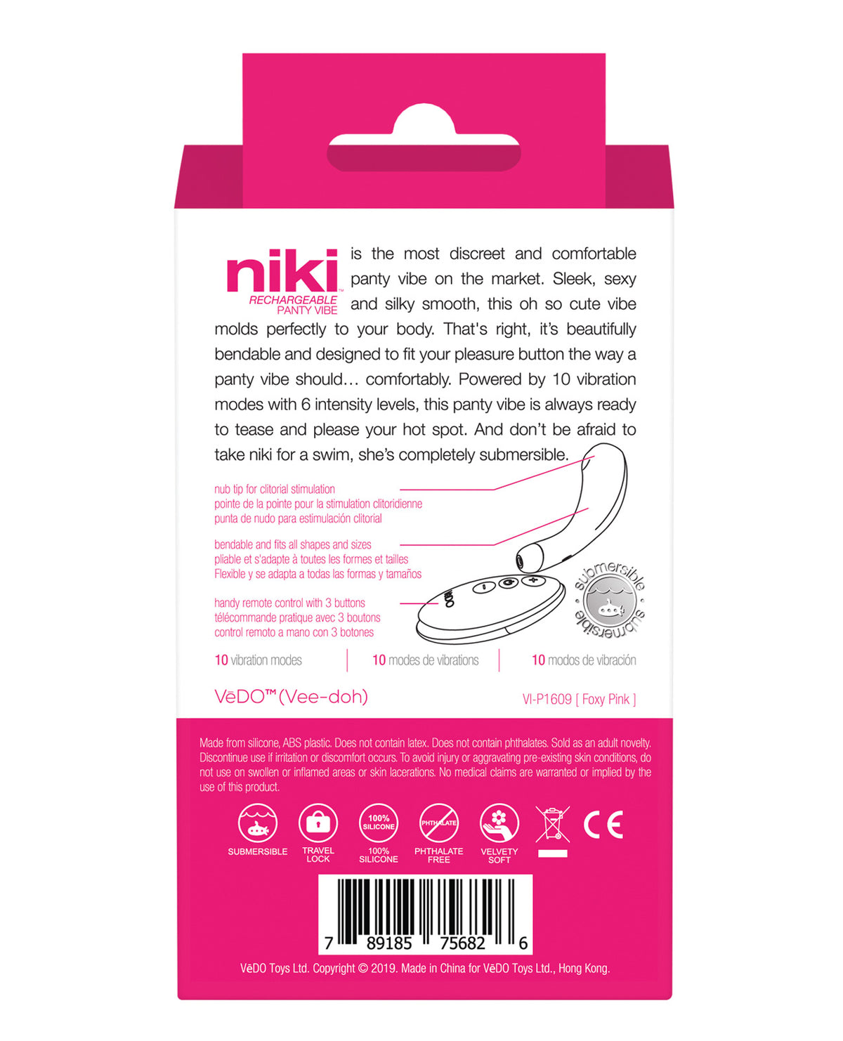 VeDO Niki Rechargeable Panty Vibe - Foxy Pink