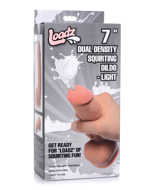 Loadz 7&quot; Dual Density Squirting Dildo - Light
