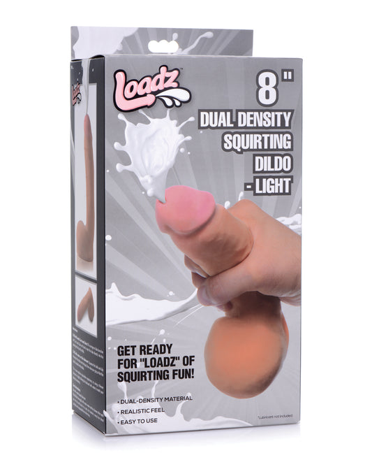 Loadz 8&quot; Dual Density Squirting Dildo - Light