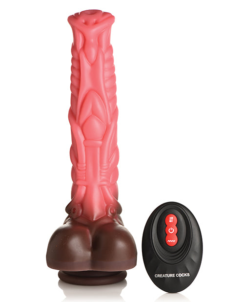 Creature Cocks Deluxe Centaur Thrusting &amp; Vibrating Silicone Dildo w/Remote Control - Peach/Brown