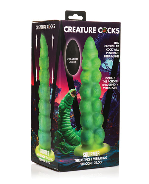 Creature Cocks Squirmer Thrusting &amp; Vibrating Silicone Dildo w/Remote Control - Multi Color