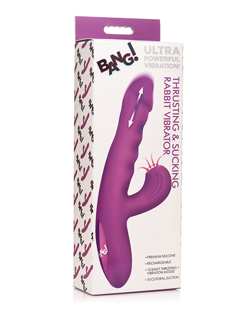 Bang! Thrusting &amp; Sucking Rabbit Vibrator - Purple