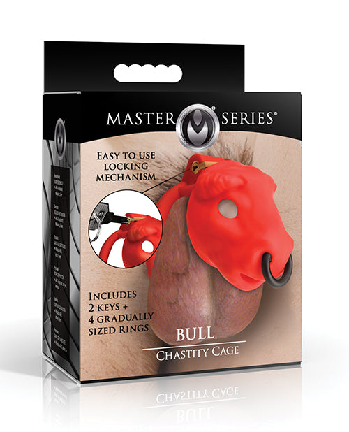 Master Series Bull Chastity Cage - Red