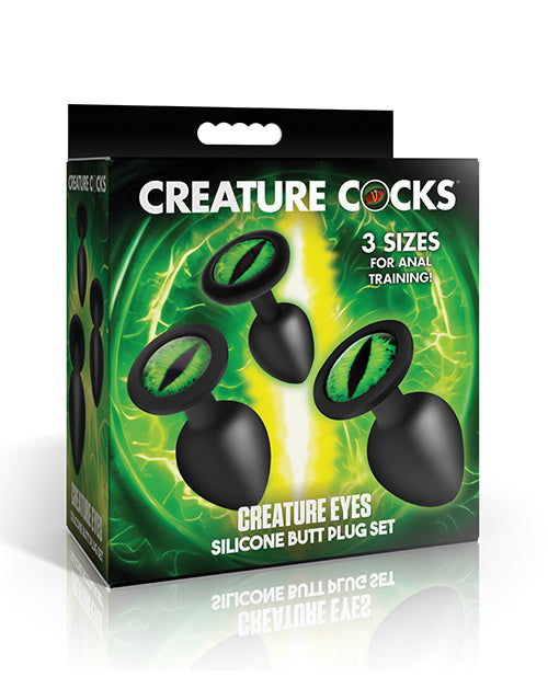 Creature Cocks - Creature Eyes Green Eye Silicone Butt Plug Set
